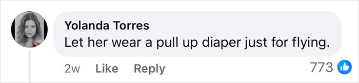 A Facebook comment about kids on planes, related to renting a private jet. A Facebook comment about kids on planes, related to renting a private jet.