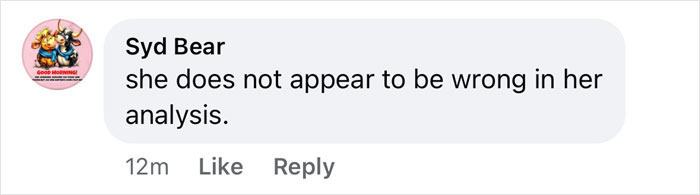 Comment stating agreement with the analysis, highlighting a response to polo event claims.