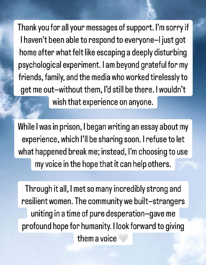 American Pie star shares gratitude post-release from ICE, speaks about support and finding hope in community.