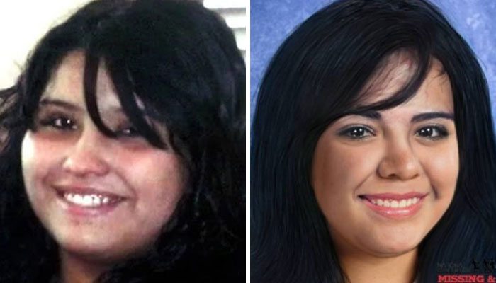 Smiling woman in two photos, highlighting stories of abducted children found years later.