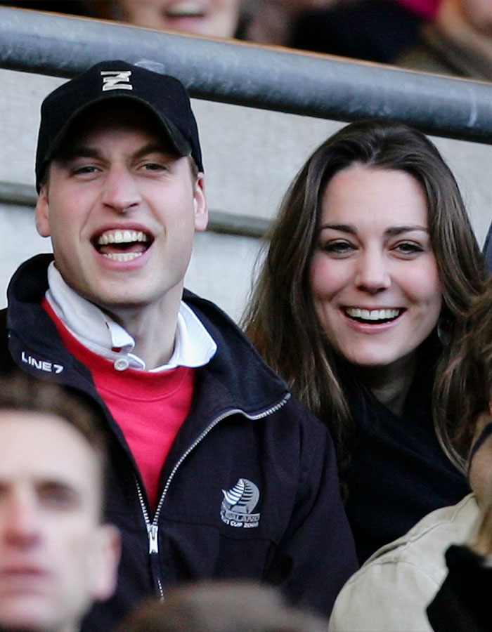 A couple smiling at a sports event, featuring uncovered photos of Kate Middleton before she became a princess.