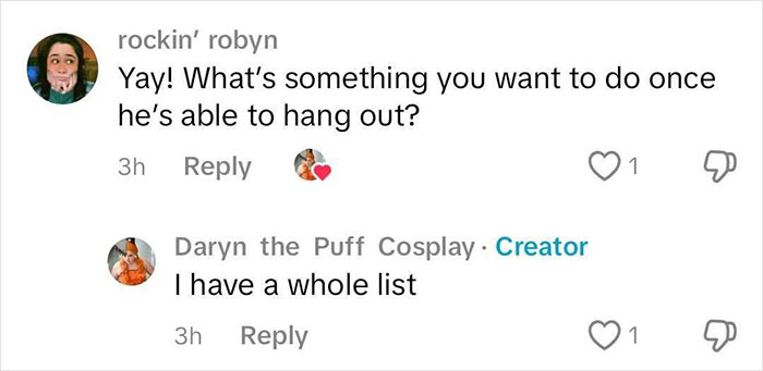 Comment thread discussing plans after NASA astronaut's return.