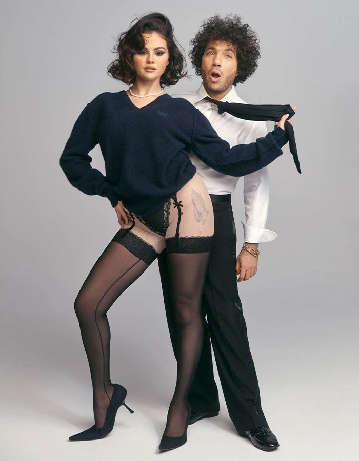 Celebrities posing in Balenciaga pantaboots and bold outfits, showcasing unusual fashion trends.