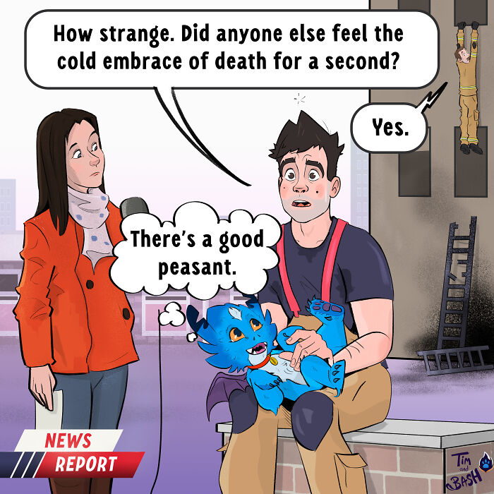 I Wondered What A Firefighter And A Dragon Team-Up Would Look Like, So I Drew It I Wondered What A Firefighter And A Dragon Team-Up Would Look Like, So I Drew It