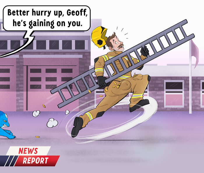 I Wondered What A Firefighter And A Dragon Team-Up Would Look Like, So I Drew It I Wondered What A Firefighter And A Dragon Team-Up Would Look Like, So I Drew It