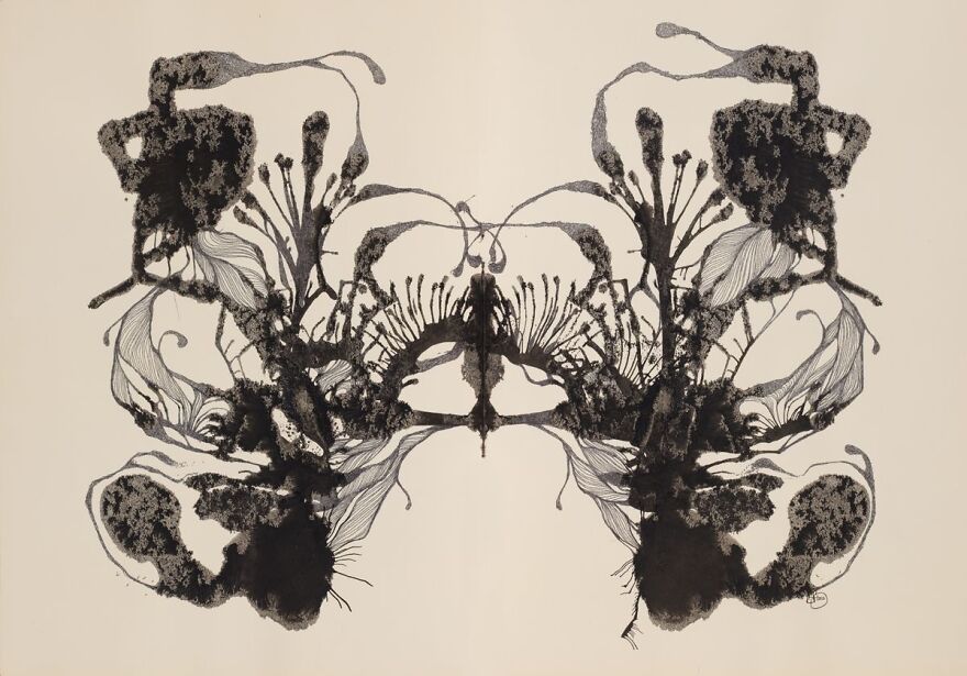 Rorschach inkblot image for a poll about common perceptions.