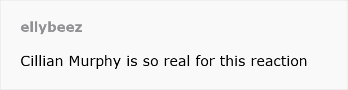 Cillian Murphy's Oscars reaction comment by ellybeez, highlighting his relatable expression.