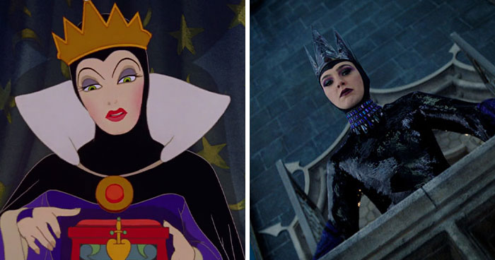 Comparison of the Evil Queen in original Snow White and the new remake.