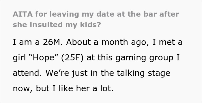 Dad Of Two Asks, &ldquo;Am I The [Jerk] For Leaving My Date At The Bar After She Insulted My Kids?&rdquo;