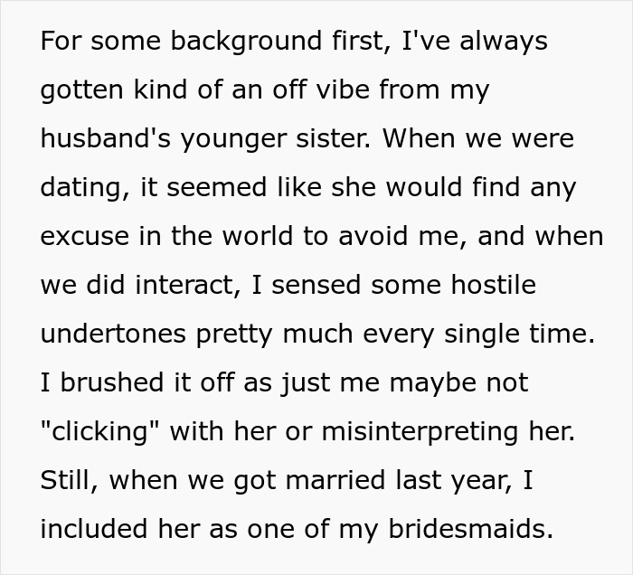 Text recounts concerns about close calls with sister-in-law, questioning if incidents were accidental. Text recounts concerns about close calls with sister-in-law, questioning if incidents were accidental.