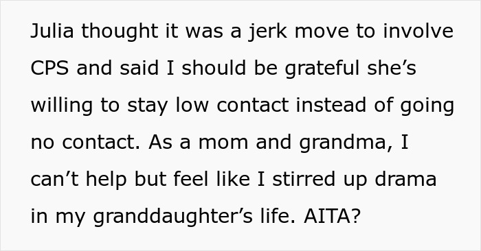 Text about a mom feeling guilty after calling CPS on daughter for making teen care for newborn siblings at night. Text about a mom feeling guilty after calling CPS on daughter for making teen care for newborn siblings at night.