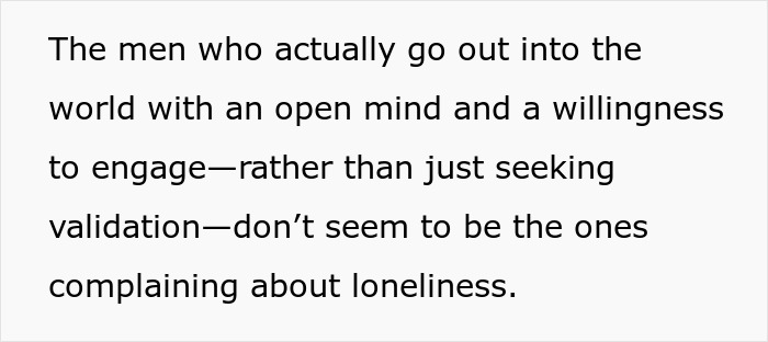 Text on addressing male loneliness through active engagement and openness.