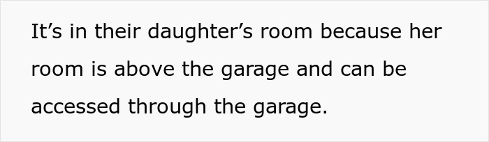 Text about a daughter’s room above the garage, related to a camera found during a sleepover. Text about a daughter’s room above the garage, related to a camera found during a sleepover.