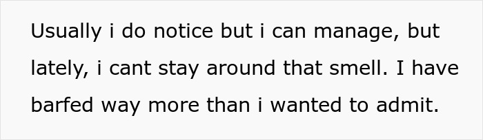 Text about managing smell, mentioning discomfort and nausea.