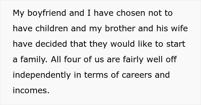 Text conversation on family choices between a gay man and his brother, focusing on financial independence and deciding not to have children.