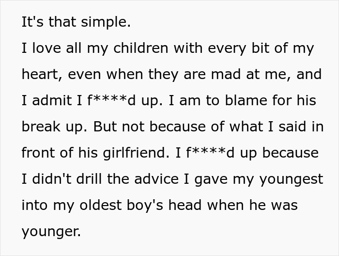 Dating Advice To Younger Son Accidentally Leads To Eldest’s Breakup As The GF Realized Her Worth Dating Advice To Younger Son Accidentally Leads To Eldest’s Breakup As The GF Realized Her Worth