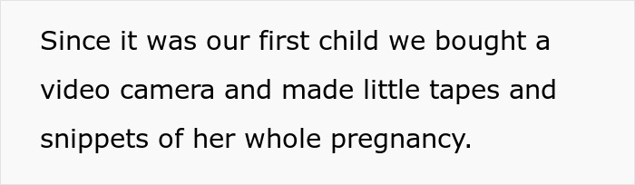 Text describing making tapes during pregnancy for daughter's surprise with late mother's videos.