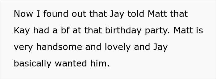 Text message revealing one sister's lie to win her sibling's handsome crush.