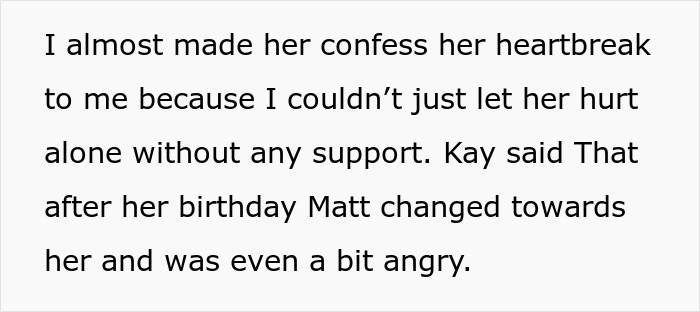 Text message about sister's heartbreak over a handsome crush misunderstanding.