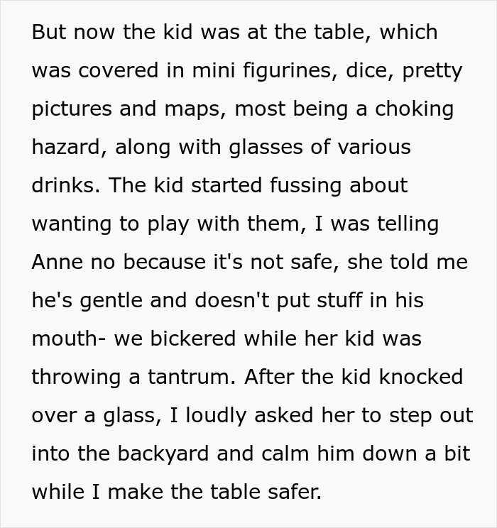 Text from a disrupted D&D night due to a child playing with mini figurines and dice, causing a disturbance. Text from a disrupted D&D night due to a child playing with mini figurines and dice, causing a disturbance.