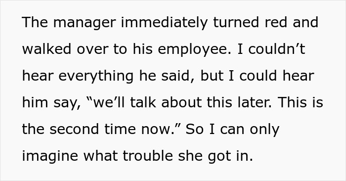 Text about a manager addressing an employee's mistake related to a bookstore age policy.