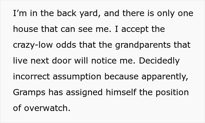 Text detailing woman's risky quest for insulin in neighbor's backyard.