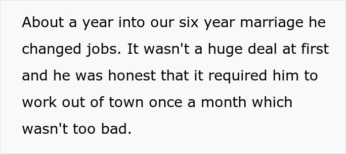 Text about job change during six-year marriage, mentioning work travel. Stepmom seeks bigger role in husband's kids' lives.