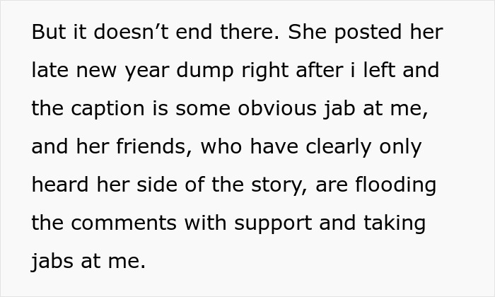 Text excerpt discussing tension after wedding menu disagreement, with comments supporting one side.