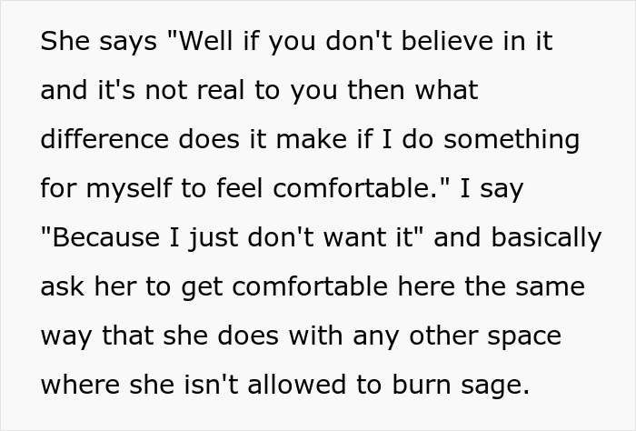 Text exchange about a witchy friend wanting to cleanse a home for comfort. Text exchange about a witchy friend wanting to cleanse a home for comfort.