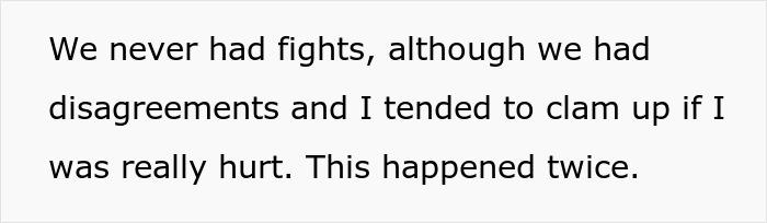 Text discussing relationship disagreements and emotional reactions.
