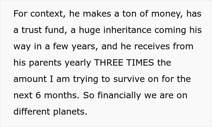 Text describing a man with a trust fund, inheritance, and significant financial advantage. Text describing a man with a trust fund, inheritance, and significant financial advantage.
