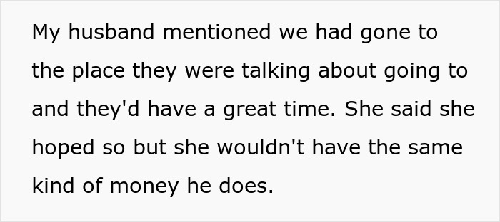 Text about a husband being rich and a sister discussing money differences. Text about a husband being rich and a sister discussing money differences.