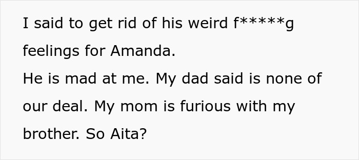 Text shows a bride upset over her brother bringing his female friend, not his girlfriend, to her wedding.