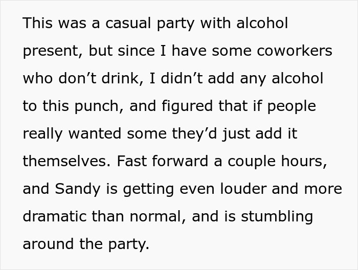 Punch at work party causing tension among coworkers, with escalating emotions.