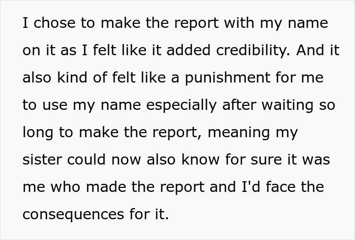 Text from a woman's report on a situation with her sister about babysitting boundaries.