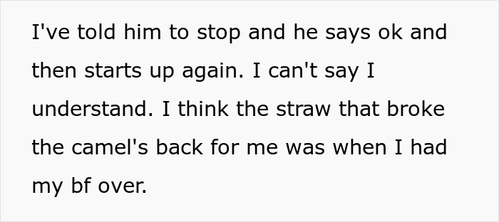 Text discussing conflict between a stepdad and a 27-year-old woman over household control issues. Text discussing conflict between a stepdad and a 27-year-old woman over household control issues.