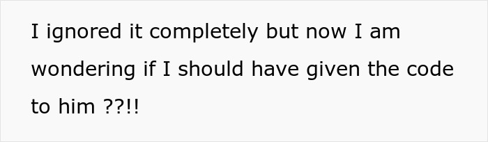 Text discussing laid-off employee ignoring a two-factor authentication code request from boss.