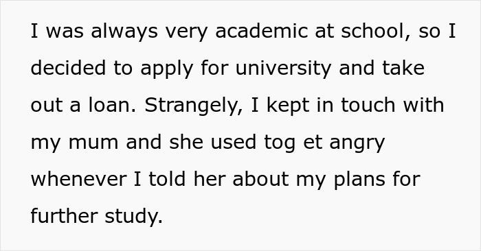 Text about a woman planning to attend university despite challenges, highlighting how living well is the best revenge.