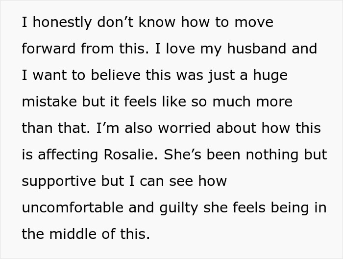 Text discussing concerns about husband, sister, and wife situation, expressing emotional turmoil and support.