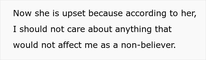 Textual image discussing a witchy friend's upset feelings towards a non-believer. Textual image discussing a witchy friend's upset feelings towards a non-believer.