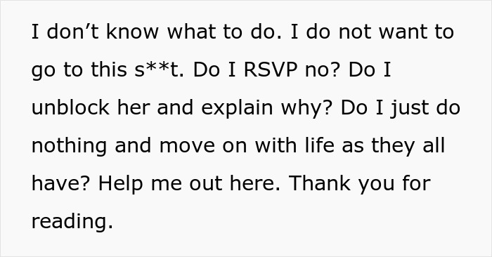 Text message expressing uncertainty about attending a wedding and seeking advice. Text message expressing uncertainty about attending a wedding and seeking advice.