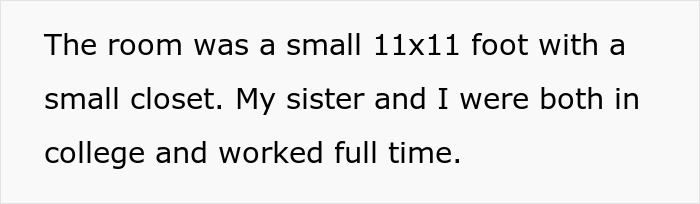Text about sharing a small room while in college, with reference to stepdaughter and home. Text about sharing a small room while in college, with reference to stepdaughter and home.