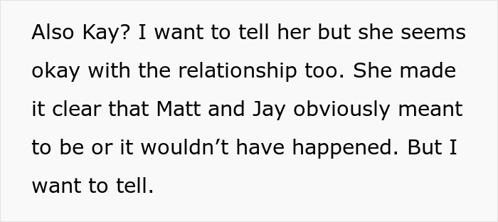 Text from story discussing relationship dynamics and a woman's intentions regarding her sister's handsome crush.