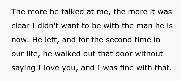 Text expressing realization about ending a gay marriage after church influence. Text expressing realization about ending a gay marriage after church influence.