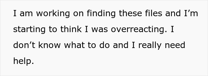 Text message expressing confusion and need for help regarding missing files, related to surprising daughter with tapes.