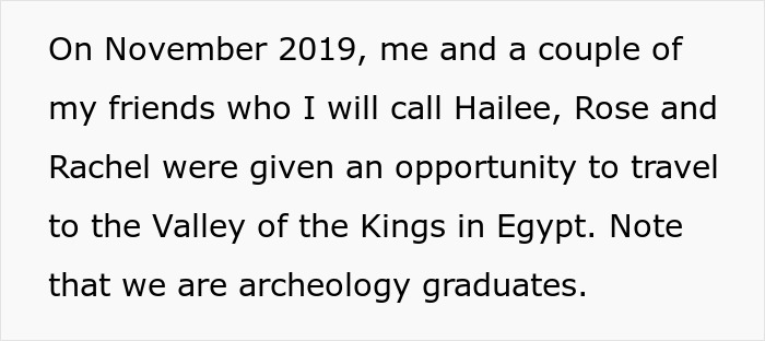 Text describing a trip opportunity to Egypt's Valley of the Kings for archeology graduates. Text describing a trip opportunity to Egypt's Valley of the Kings for archeology graduates.