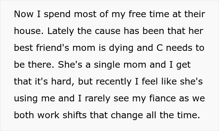 Text about unpaid babysitter duties and setting personal boundaries.