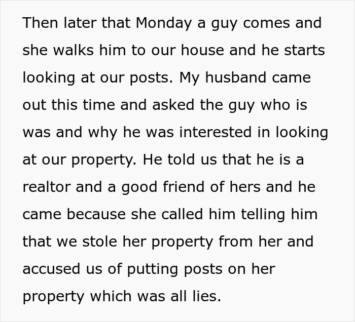 Text exchange involving disagreement over property and fence building, linked to OCD concerns.