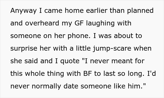 Text of a girlfriend's conversation describing her relationship with her boyfriend as unintended. Text of a girlfriend's conversation describing her relationship with her boyfriend as unintended.