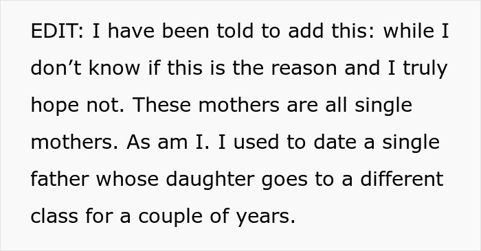 Text screenshot discussing single mothers in a classroom setting.